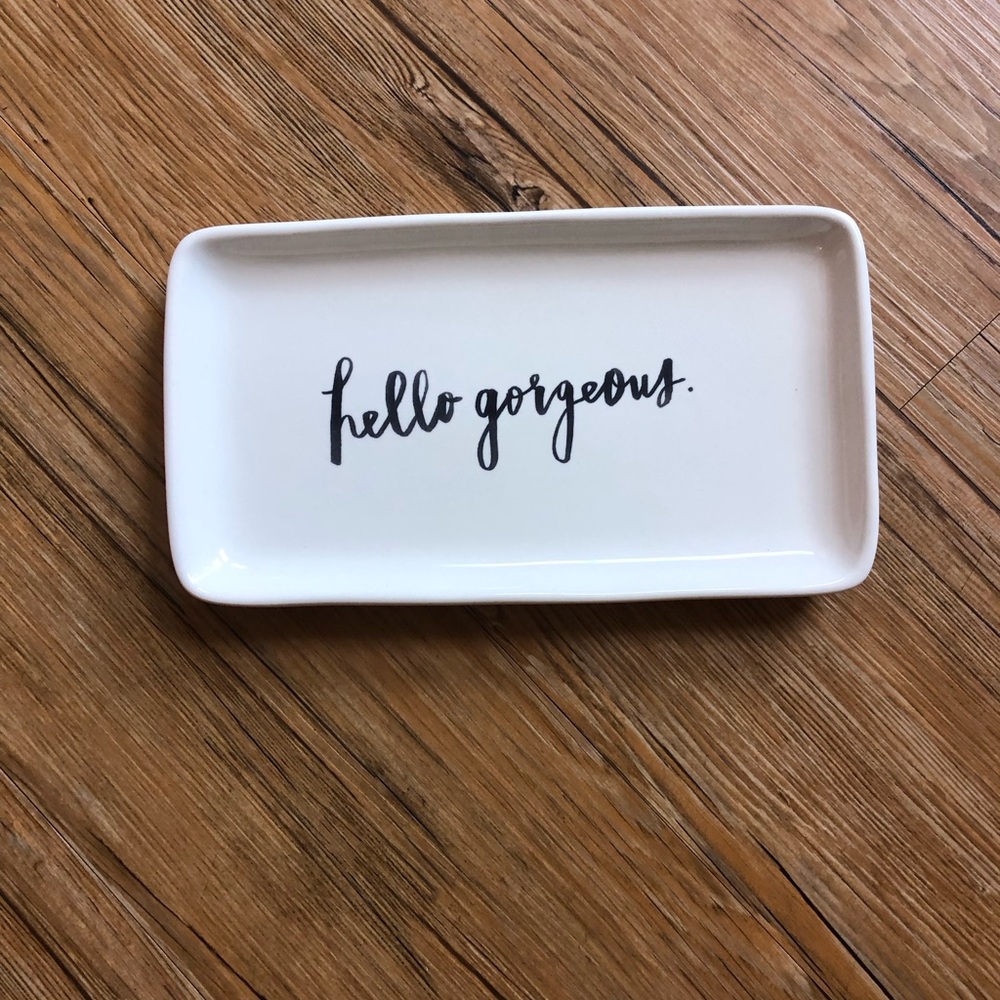 Rae Dunn “hello gorgeous” Ceramic Trinket/Vanity Tray